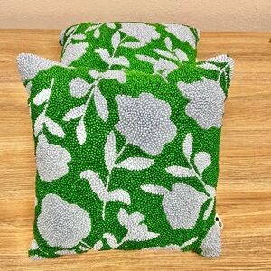 Kate Spade  x Target Set of 2 NWT Beaded Floral Throw Pillow